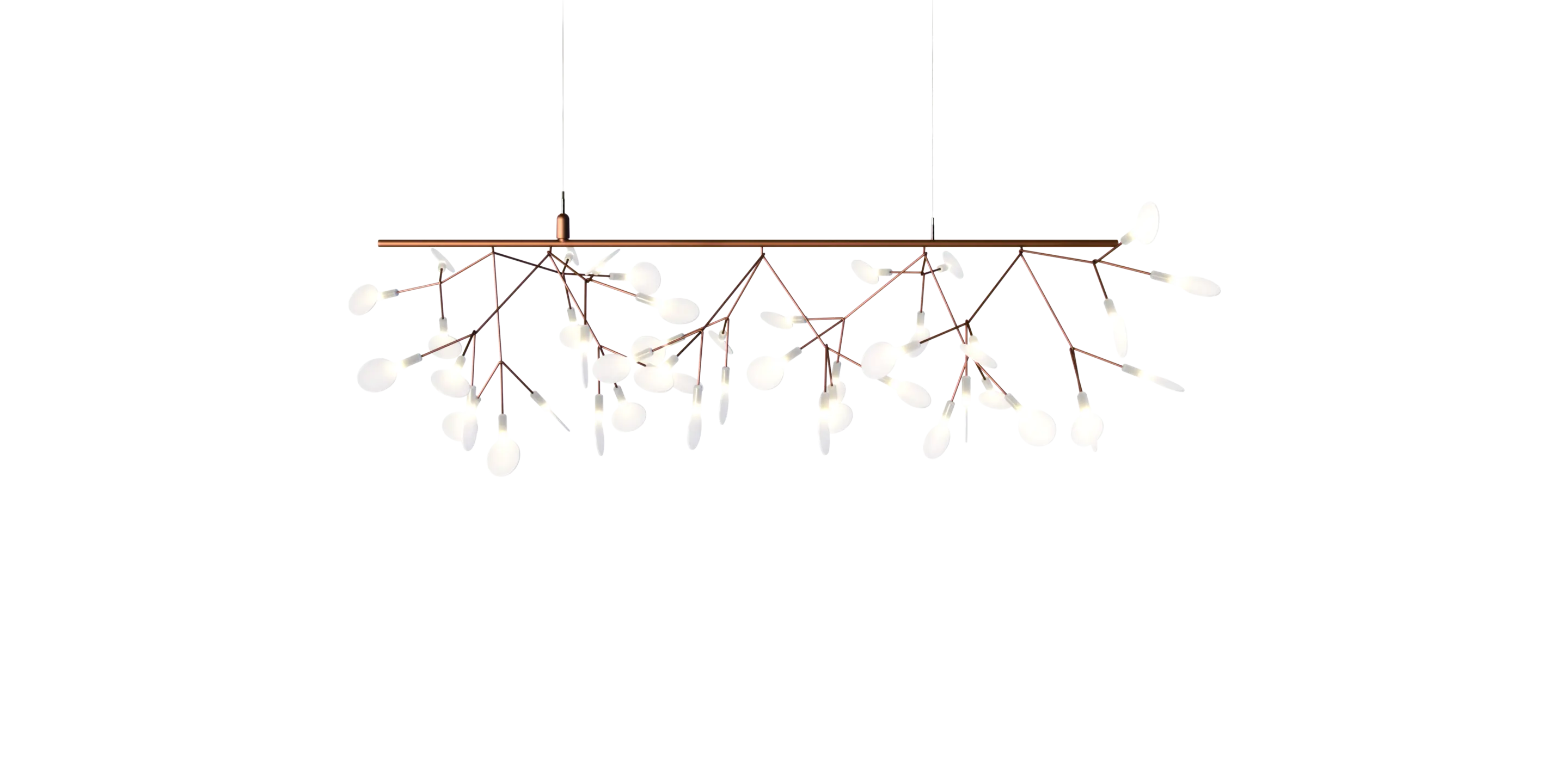 Front view Heracleum Endless Copper Suspension Light